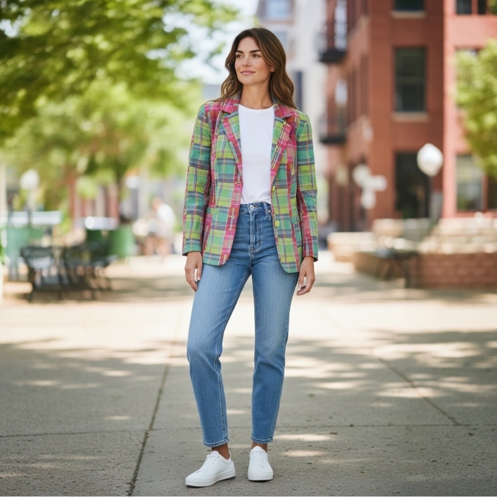 Chadwicks Multicolor Plaid Blazer